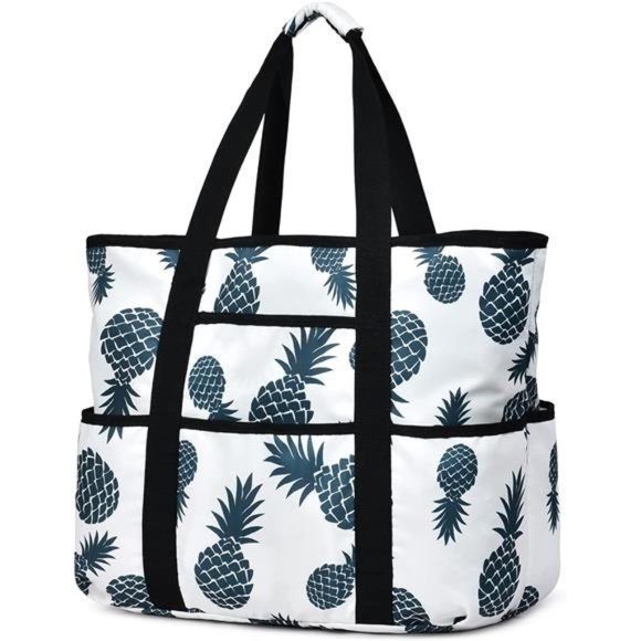 Beach Bag for Women, Large Beach Tote Bag with Zipper Pockets Waterproof - Picture 1 of 6